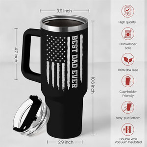 Cadeau pour la fête des pères, meilleur papa de tous les temps, tasse isotherme en acier inoxydable de 40 oz, pour les voyages, le camping, la voiture - Product Image 2