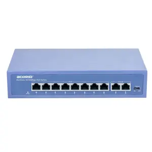 8FE(PoE)+2FE 8 Port With 2 Gigabit Uplink Power Over Ethernet Switches Network PoE Switch Switcher For CCTV Camera