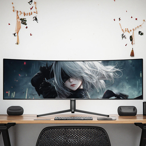 จอเกมมิ่งโค้งขนาด 49 นิ้ว 5K 60Hz 144Hz LED RGB พร้อม HDR แสดงผลแบบ Ultra Wide ความละเอียด 1440p แผง IPS สำหรับคอมพิวเตอร์ตั้งโต๊ะ LCD สำหรับเกมเมอร์ - Product Image 1