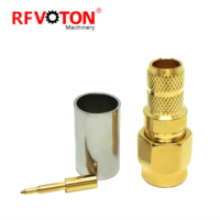 Manufacturer 50 Ohm Gold Plated SMA Male Plug Crimp RF Coaxial Plug for LMR240 LMR-240 H-155 RG59 RF Coax Coaxial Connectors