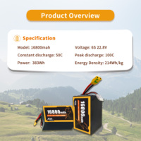 Lipo Drone Pil Yüksek Kapasiteli Yüksek Deşarj Oranlı 6S 22.8V 16800mAh 100C 10 İnç 12 İnç FPV İHA'lar ve RC Oyuncak Arabalar için