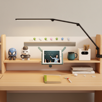 Lampe de bureau LED moderne en aluminium, design simple et flexible, double éclairage, protection oculaire, contrôle tactile, éclairage d'ambiance grand angle