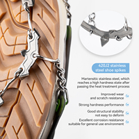 Crampons à glace simples en acier inoxydable Qunature pour la randonnée, couvre-chaussures antidérapants pour l'extérieur, chaussures avec pointes et chaînes