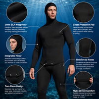 Combinaison de plongée en néoprène SCR 3 mm personnalisée pour la pêche sous-marine, équipement marin à marque privée, RTS