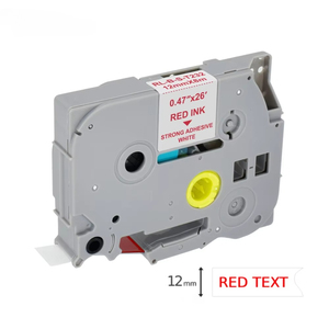 Compatible con la cinta de etiquetas Brother P-Touch de 12 mm TZe-232 Rojo sobre Blanco Venta al por Mayor de Fábrica - Product Image 1