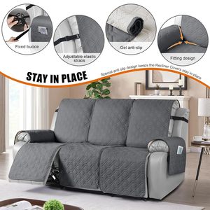 Housse de <span class=keywords><strong>canapé</strong></span> inclinable moderne COMFLIVE imperméable, 1 pièce, lavable en machine, antidérapante, avec sangles élastiques et poche pour chiens/animaux domestiques, gris foncé 3 - Product Image 3