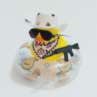 WOWEI Décorations de tableau de bord de voiture en plastique en forme de canard, mini chapeau de cowboy, lunettes de soleil, accessoires mignons de dessin animé anti-stress