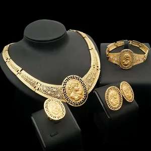 18K Gold Überzogene Halskette Dubai Afrikanischen Braut Schmuck Set für Party Brasilianische Kostüm Ohrringe Strass Hochzeit Schmuck Sets