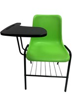Tablette d'écriture OK-505XNS, support pour tablette, coque en PP mat, siège rembourré, chaise d'école et de formation, capacité de 600 lb avec tablette d'écriture