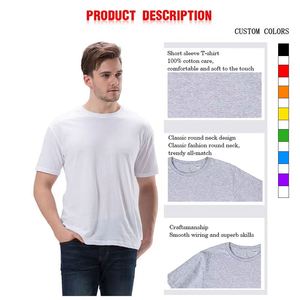 Design High Quality Cotton Custom T Shirt for Men <b>Blank</b> Heavy <b>Weight</b> <b>Blank</b> Tshirt Printing Men's T-Shirts - Product Image 6