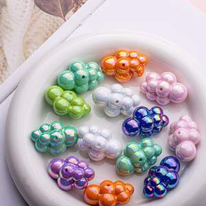 Accesorios de pulsera DIY de nube de Color sólido Cuentas de plástico acrílico galvanizado con protección UV - Product Image 2