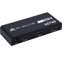 Divisor de Señal Metálico Suibo 4Kx2K 1x2 3D 1080P, Caja de Salida Dual de Audio y Video para TV, Monitor, Proyector, DVD, STB