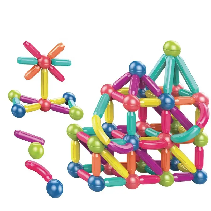 LC Hot Sales Diy Criança Grande Partícula Educação Infantil Versátil Magnetic Bar Building Blocks Livremente Montar Brinquedos