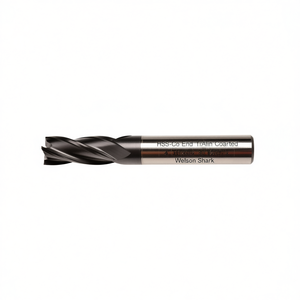 Fresa de extremo HSS-Co con recubrimiento de TiAlN, helicoidal de 30 grados, 4 filos, vástago Weldon para acabado - Product Image 2