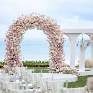 Arco de Flores Artificiales Rosadas de Alta Calidad, Decoraciones para Bodas, Telones de Fondo para Fiestas al Aire Libre y Ceremonias de Propuesta de Matrimonio - Product Image 3