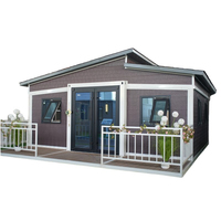 Villa préfabriquée de luxe moderne de 20 pieds, 2 chambres, extensible, avec salle de bain et cuisine, maison conteneur