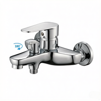 Robinet de douche monocommande en alliage de zinc poli au design moderne, avec cartouche céramique, idéal pour les salles de bain d'hôtels et d'appartements