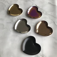 Plateau en forme de cœur en métal, porte-bijoux, porte-bagues, bonbonnière, plateau de vanité, cadeau, décoration pour la Saint-Valentin, doré