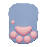 Tapis de souris en silicone avec protection pour le poignet, pour clavier et souris, motif de griffe de chat, design de dessin animé, 270x200x25mm, usage au bureau
