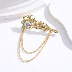 New Fashion Curved Needle Chain Damen legierung Brosche Feste Hosen Taille Nadel Hochzeit Frauen Hals Nadel Manschette Schmuck - Product Image 2