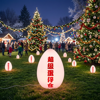 Lumière décorative d'extérieur en forme d'œuf en plastique LED, ornement de Noël et de Pâques, imperméable, résistant aux chutes, lumineux et changeant de couleur
