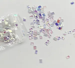 Tırnak sanat tasarım 2020! 1000 adet/torba kristal tırnak sanat düzensiz şekil damızlık taklidi AB işık akrilik elmas taklidi