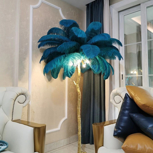 Chambre Vibe Corner Rgb Luxe Moderne Nordique Led Debout Arc Arbres Lumière pour La Maison Plume D'autruche Lampadaire - Product Image 3