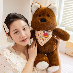 50: دمية أرنب محشوة حيوان أرنب دمية كلب مع وشاح فروي ناعم شعور مخصص لعبة قطيفة للأطفال هدية - Product Image 6