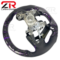 Pièces de mise à niveau de l'intérieur de la voiture Honda Odyssey 8ème génération Accord, volant sport en fibre de carbone forgée violette personnalisé avec LED