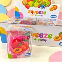 Juguete Blandito y Crujiente, Juguete Antiestrés Creativo con Forma de Fruta del Dragón, Bloques de Construcción Sensoriales, Juguete para Apretar con Sonido Crujiente