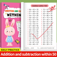 Cahier d'exercices personnalisé de calcul mental (addition et soustraction) de 100 opérations, tableau de formules mathématiques pour la 1ère année, livre de pratique pour l'éveil numérique