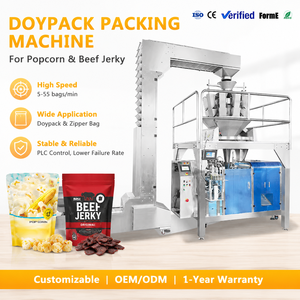 Machine d'emballage et de scellage Doypack pour sachets à fermeture éclair, pour <span class=keywords><strong>mini</strong></span>-bœuf séché et pop-corn, de qualité alimentaire - Product Image 1