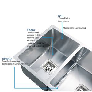 Amaxo-fregaderos de cocina de acero inoxidable SUS 304, doble cuenco, estándar canadiense y americano moderno - Product Image 5