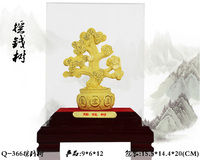 Adorno de oficina chino personalizado regalos de Feng Shui decoración del hogar buena suerte riqueza moneda oro dinero árbol