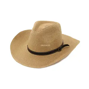 D Bulk New Western Style Cowboy Hat Multi-colors Paper Braid Cowboy Hat With Large Brim For Unisex