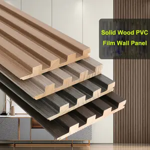 Solid Wood Interior PVC Fluted Wall Panel Cladding Slat Colored Wall Paneling Factory
