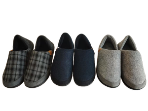 Pantofole da Casa in <span class=keywords><strong>Feltro</strong></span> per Uomo con Logo Personalizzato, Stampa a Quadri, Fodera Morbida e Suola Antiscivolo - Product Image 2