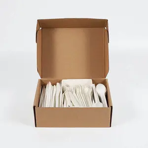 Nhựa miễn phí 6.75 inch loạt cpla dao kéo đặt dao nĩa muỗng kết hợp miễn phí trong Hộp màu gấp - Product Image 4