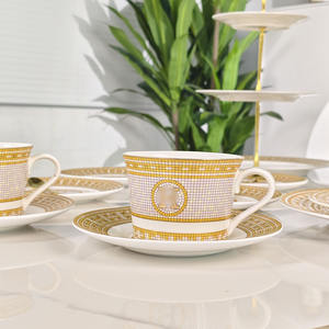 Tasse à thé de l'après-midi rétro de luxe léger, tasse à café en porcelaine fine, idéale pour offrir - Product Image 2