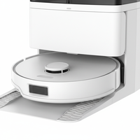Robot aspirateur et serpillière tout-en-un avec lavage à l'eau chaude, station de séchage à air chaud, auto-nettoyage humide et sec pour sols domestiques