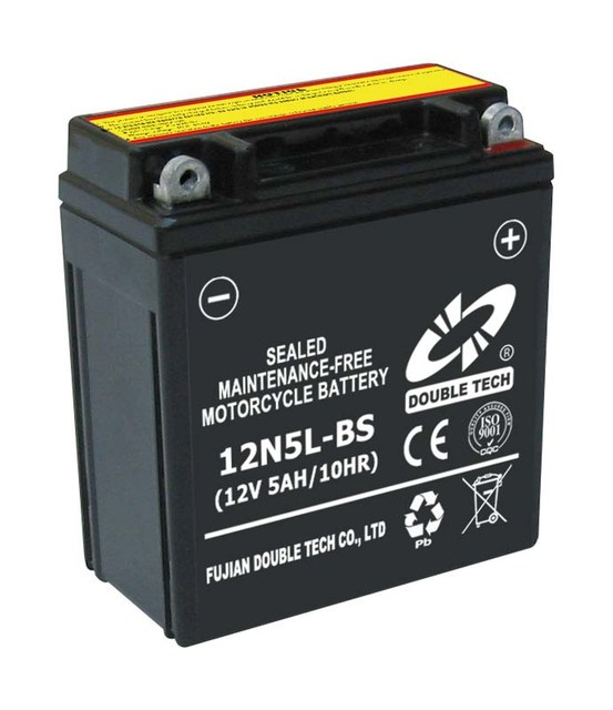 Maintenance-free 12v 5ah sealed Motorcycle Battery 12N5L-BS 12N5-3B