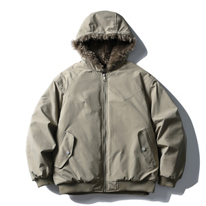 <span class=keywords><strong>Veste</strong></span> matelassée en polyester rembourrée chaude de style américain, <span class=keywords><strong>kaki</strong></span> noir, hiver, capuche en fourrure, montagne, <span class=keywords><strong>aigle</strong></span>, pour hommes - Product Image 1