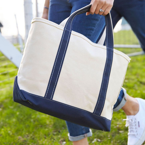 Borsa Tote in Tela Bicolore Nautica Personalizzata Royal Fair con Manici e Rifiniture Superiori, Borsa a Spalla Oversize, Borse Personalizzate, Shopper da Viaggio - Product Image 1