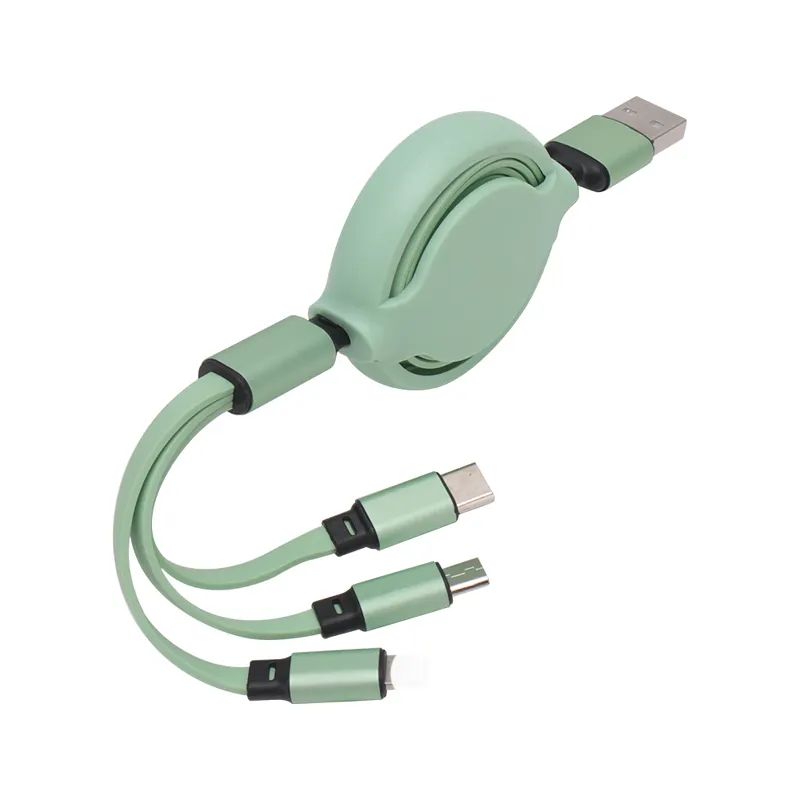 1 USB Cable de carga para iPhone & Micro USB y USB-C Cable retráctil de carga portátil cable para Iphone 11 Samsung S10