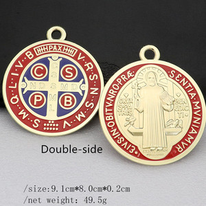 9cm Grande <span class=keywords><strong>San</strong></span> <span class=keywords><strong>Benito</strong></span> <span class=keywords><strong>Medalla</strong></span> <span class=keywords><strong>Plata</strong></span> Oro Esmalte Bendición del hogar Protección Decoración Amuletos católicos Gran <span class=keywords><strong>San</strong></span> <span class=keywords><strong>Benito</strong></span> <span class=keywords><strong>Medalla</strong></span> - Product Image 5
