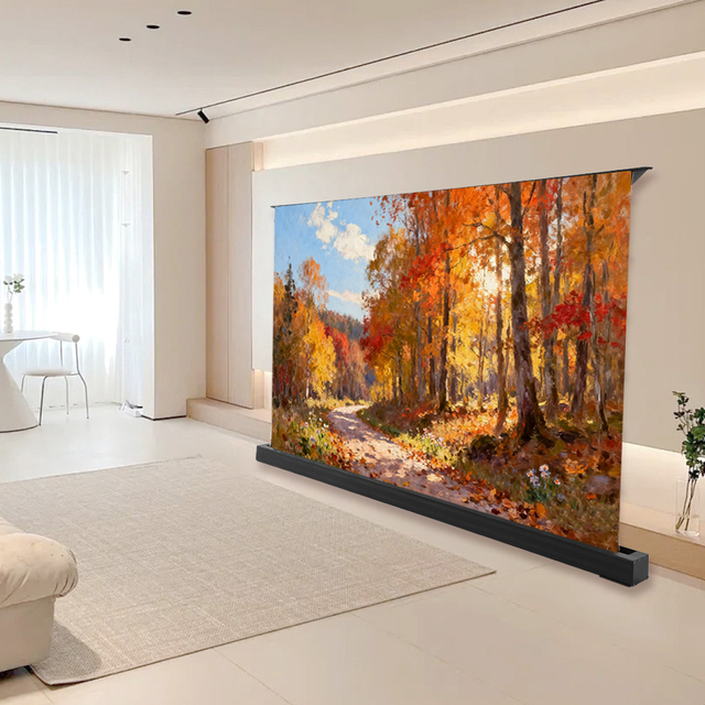 Automatic Rising Screen UST ALR Electric Floor Rising Projector Screen for Laser UST Projector Home Motorized Projection Screen