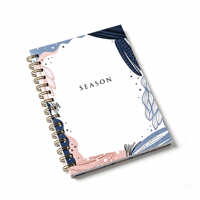 Cuaderno de espiral con tapa dura y estampado de arte botánico, logotipo personalizado, tamaño personalizado, diario de tapa dura, papelería para oficina y estudiantes