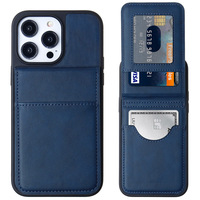 KINGSOUL Lüks Deri Kapaklı Cüzdan ve Kartlık, TPU+PC+Deri Darbeye Dayanıklı Cep Telefonu Kılıfları 14/15 Pro Max için (Ins Tarzı)