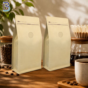 Sacchetti per Caffè in Carta Kraft Lebei Packing, Buste con Fondo Piatto Richiudibili con Zip, <span class=keywords><strong>Imballaggio</strong></span> in <span class=keywords><strong>Plastica</strong></span> Riciclata 5lb 5kg - Product Image 1
