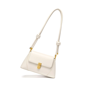 Paparazzi-Bolso de hombro con solapa antirrobo PA0565, cruzado de cuero auténtico blanco Pu - Product Image 4
